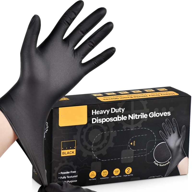 Disposable Gloves Nitrile - 20PCS สีดําถุงมือไนไตรล์แบบใช้แล้วทิ้ง 4Mil Latex & แป้งฟรี