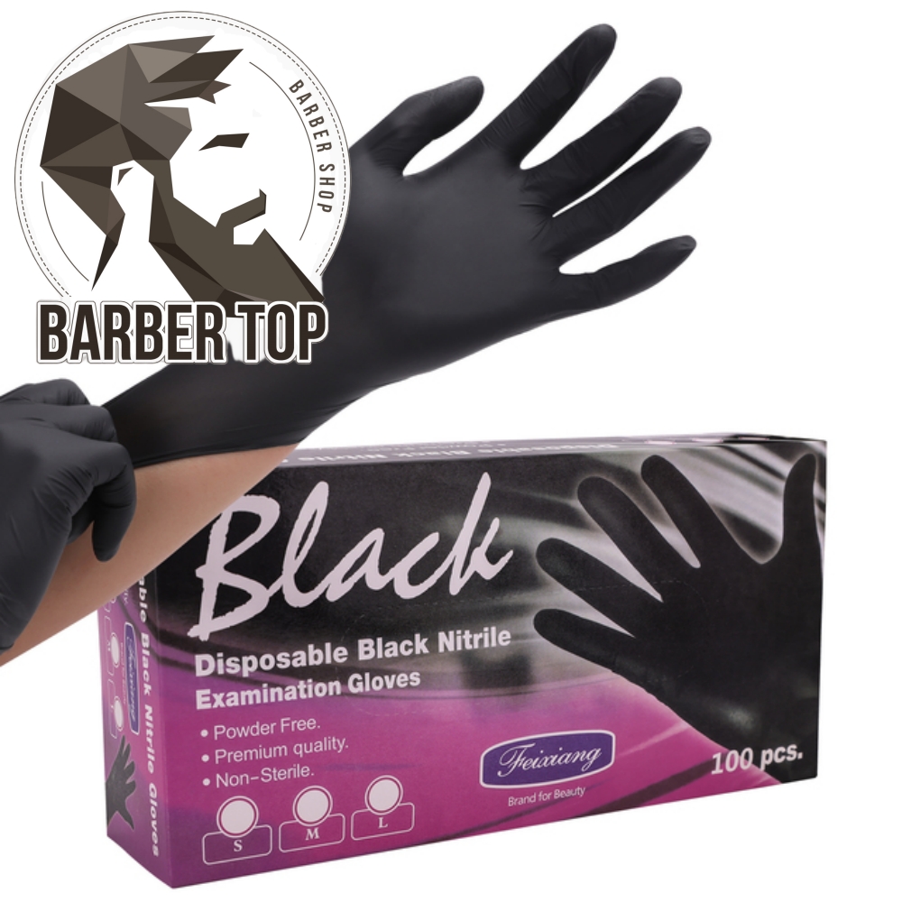 Disposable Gloves Nitrile - ถุงมือยางแบบใช้แล้วทิ้งถุงมือไนไตรล์สีดําอเนกประสงค์ Salon Hairdressing ถุงมือทนความร้อนเครื่องมือจัดแต่งทรงผม