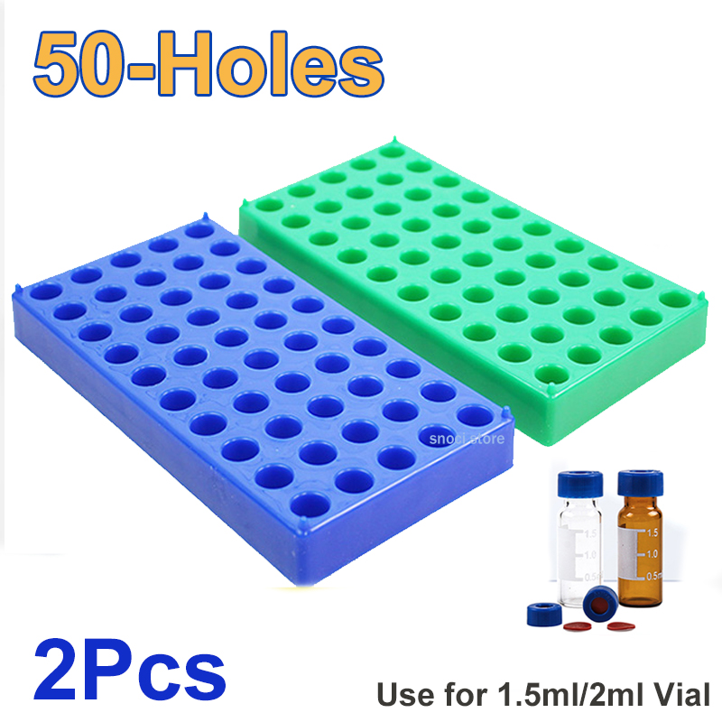 Centrifuge Tube Rack - ชั้นวางขวดพลาสติก 50 ถือเหมาะสําหรับ 12mm 1.5/2ml Vials