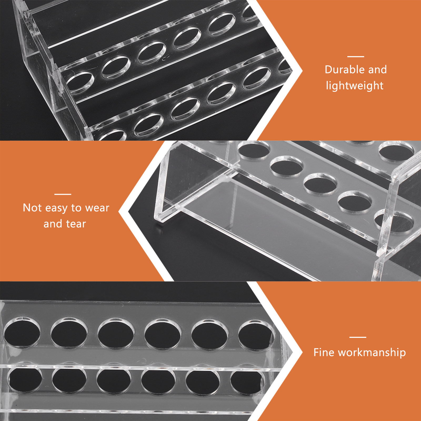 Centrifuge Tube Rack - ชั้นวางหลอดทดลองอะคริลิก 12 ช่อง แบบสองชั้น โปร่งใส สำหรับเก็บหลอดทดลองในห้องปฏิบัติการ