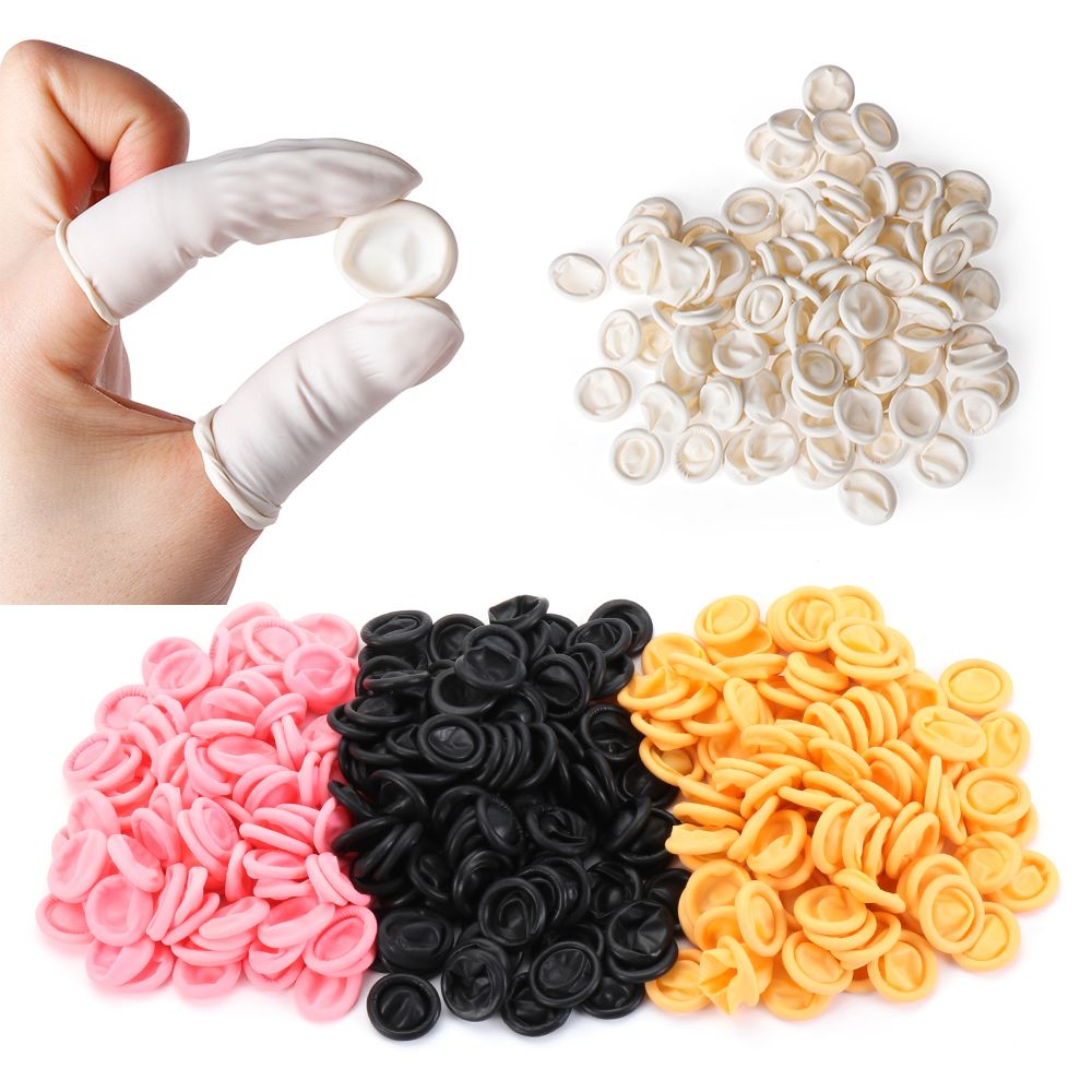 Disposable Gloves Nitrile - ถุงมือป้องกันนิ้วมือแบบใช้แล้วทิ้งสำหรับทำเล็บแบบธรรมชาติ 100/300 ชิ้น ถุงมือยาง ปลอกนิ้ว ปลอกนิ้ว