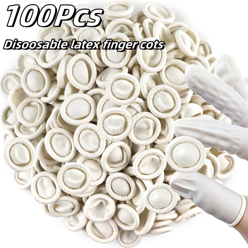 Disposable Gloves Nitrile - 100 ชิ้น ปลอกนิ้วแบบใช้แล้วทิ้ง ถุงมือยางกันลื่น ป้องกันไฟฟ้าสถิตย์ ปลอกนิ้วลาเท็กซ์