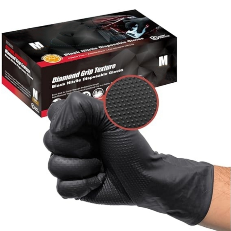 ถุงมือไนไตรล์สีดำแบบหนา 8 มิล  - Disposable Gloves Nitrile บทวิจารณ์และราคา