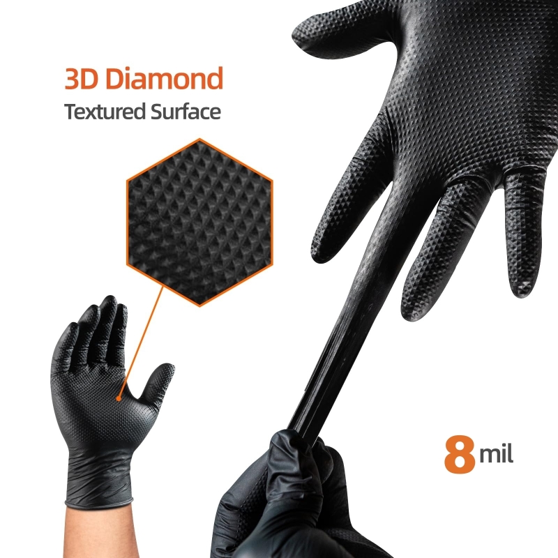 ถุงมือไนไตรล์สีดำแบบหนา 8 มิล  - Disposable Gloves Nitrile บทวิจารณ์และราคา