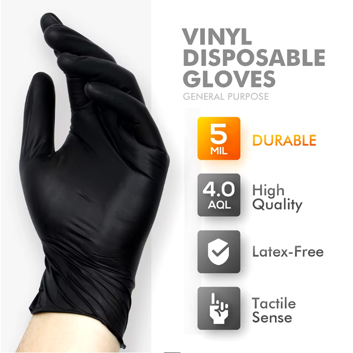 10/20/50/100PCS ถุงมือทิ้งสีดํ - Disposable Gloves Nitrile บทวิจารณ์และราคา