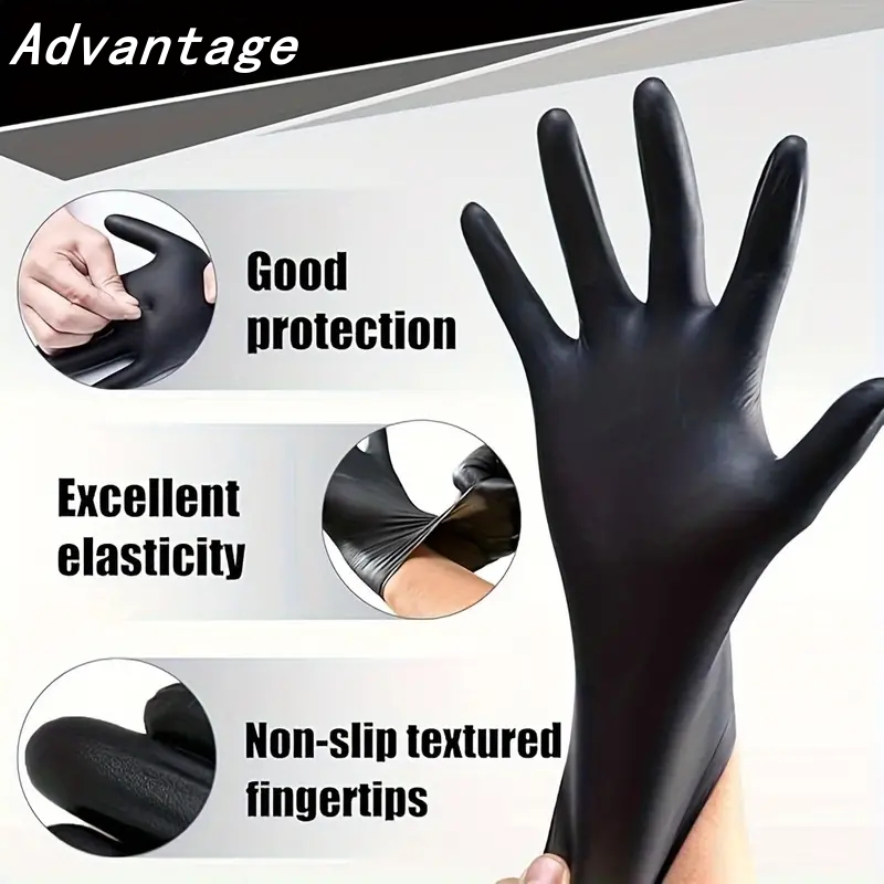20PCS สีดําถุงมือไนไตรล์แบบใช้ - Disposable Gloves Nitrile บทวิจารณ์และราคา