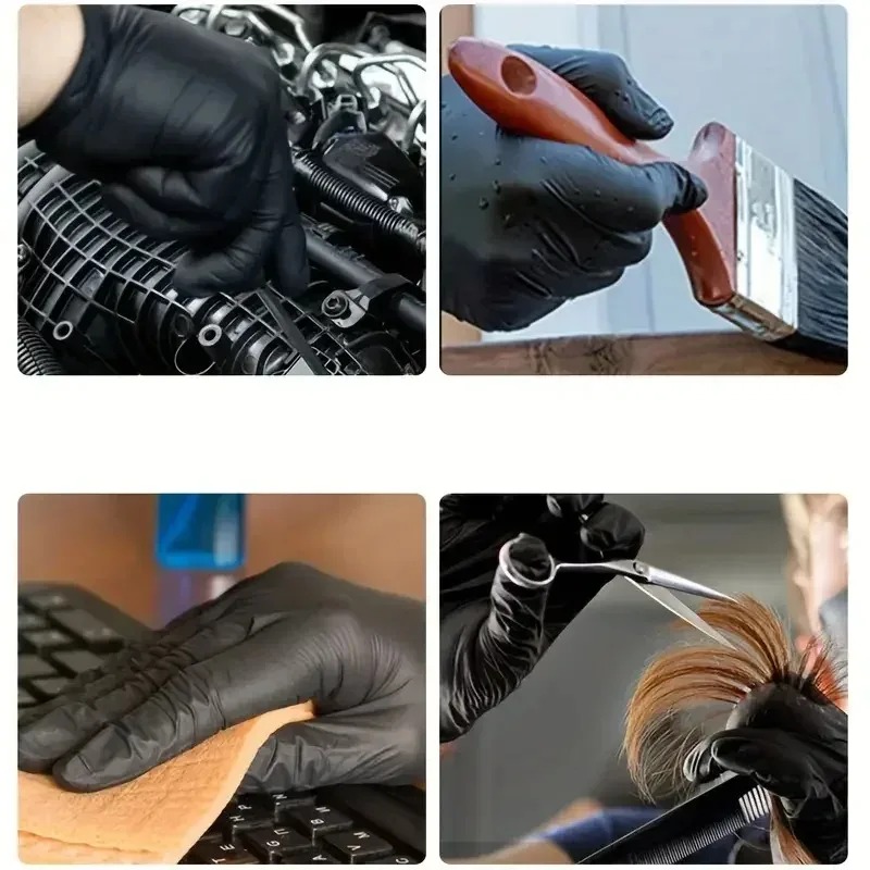ถุงมือสีดำแบบใช้แล้วทิ้ง สำหรั - Disposable Gloves Nitrile บทวิจารณ์และราคา