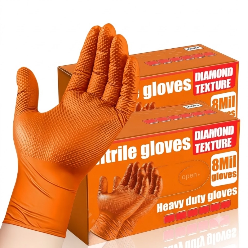 ถุงมือไนไตรล์สีส้มแบบหนา 8 มิล - Disposable Gloves Nitrile บทวิจารณ์และราคา