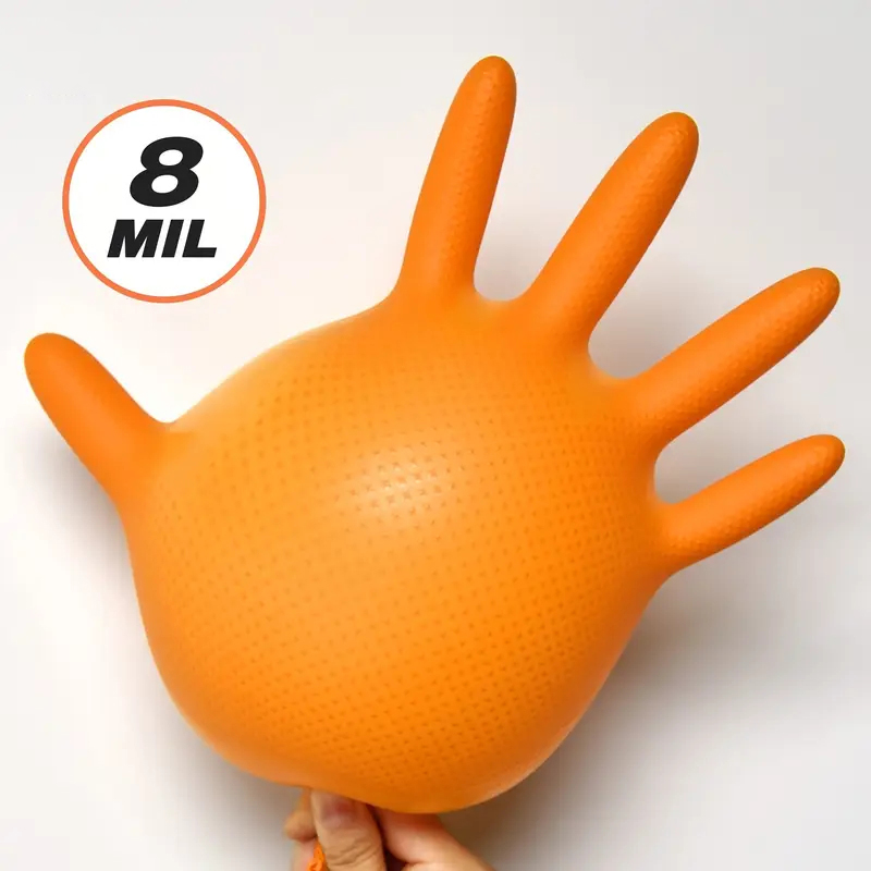 ถุงมือไนไตรล์สีส้มแบบหนา 8 มิล - Disposable Gloves Nitrile บทวิจารณ์และราคา
