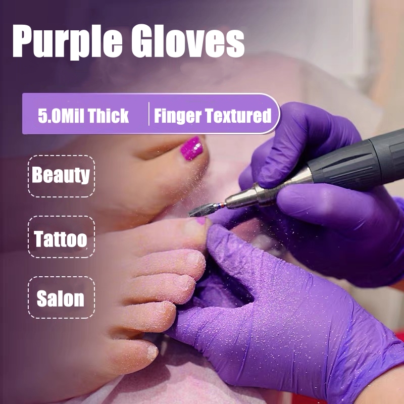 50/100PCS สีม่วงถุงมือไนไตรล์แ - Disposable Gloves Nitrile บทวิจารณ์และราคา