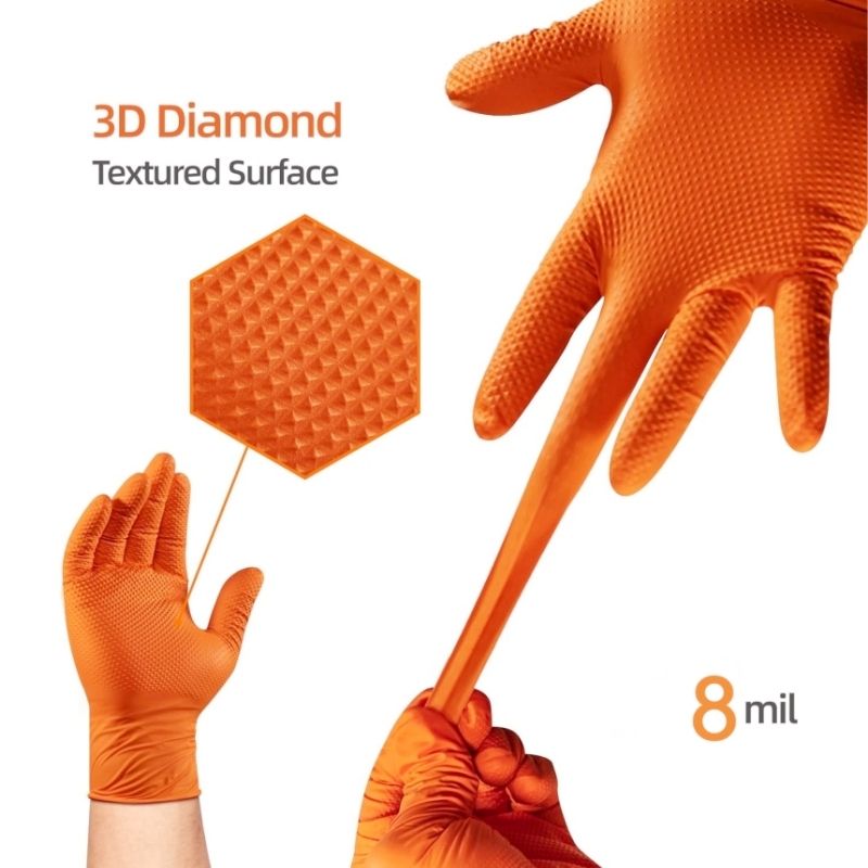 ถุงมือไนไตรล์สีส้มแบบหนาพิเศษ  - Disposable Gloves Nitrile บทวิจารณ์และราคา